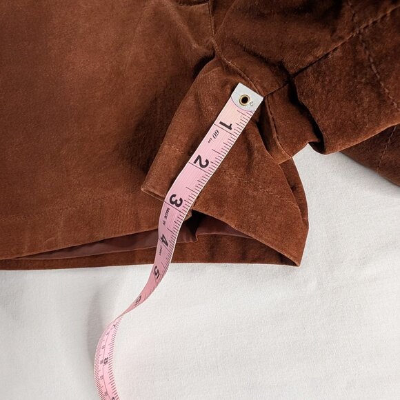 VTG Tan Brown Suede High Rise Long Length Shorts - Picture 6 of 7